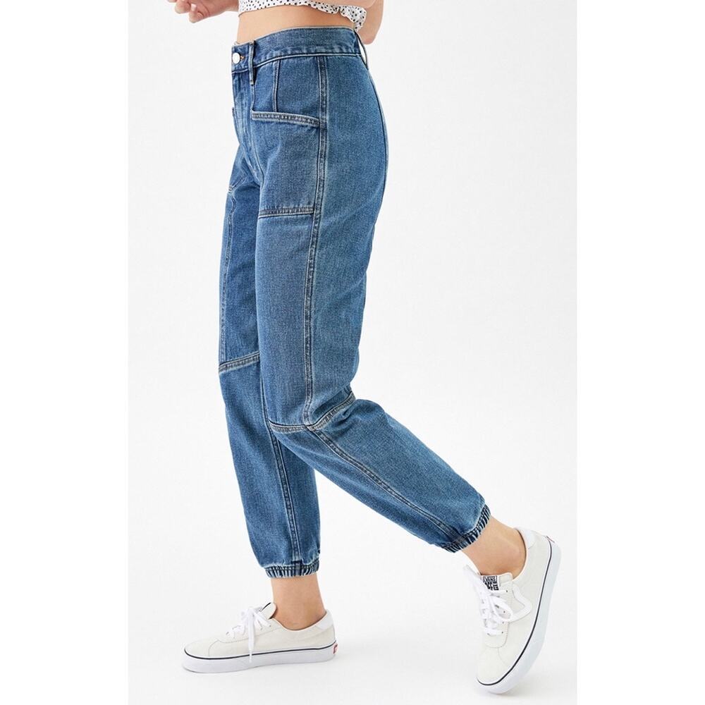 PacSun Super High Rise Seamed Denim Joggers - Picture 5 of 9